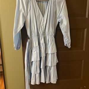 Marie Oliver Light Blue Tiered Mini Dress